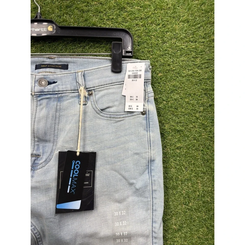 ABERCROMBIE & FITCH Jeans Mens 30x32 Super Skinny Cool Max Stretch Denim New